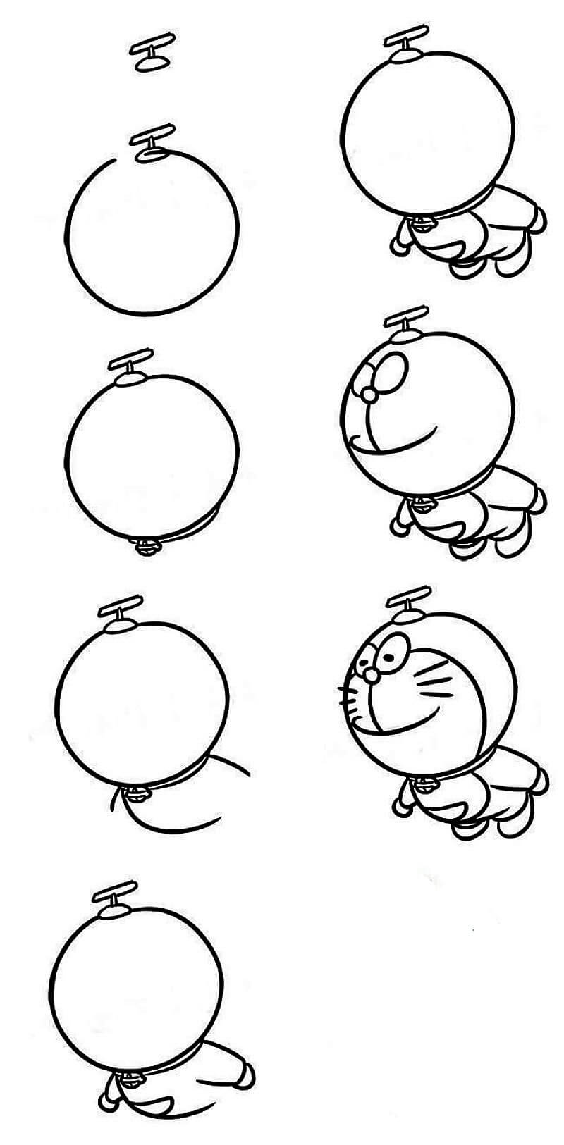 Doraemon lentää piirustus