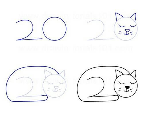 Kissa ideoita (18) piirustus