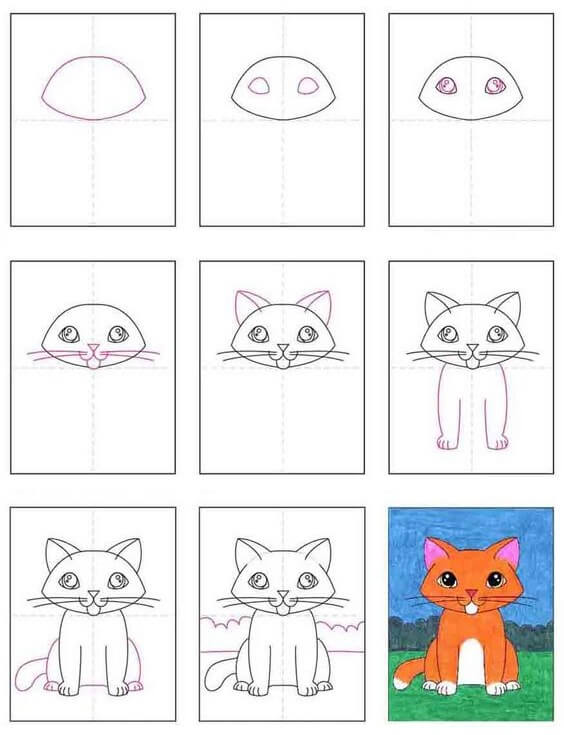 Kissa ideoita (20) piirustus