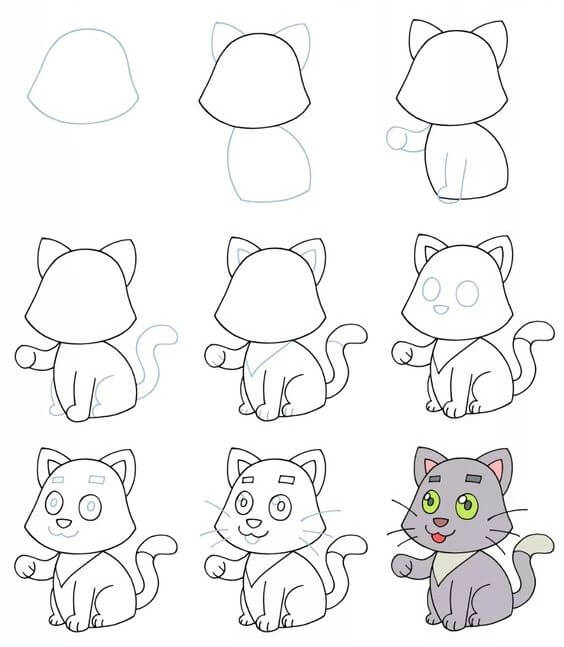 Kissa ideoita (21) piirustus