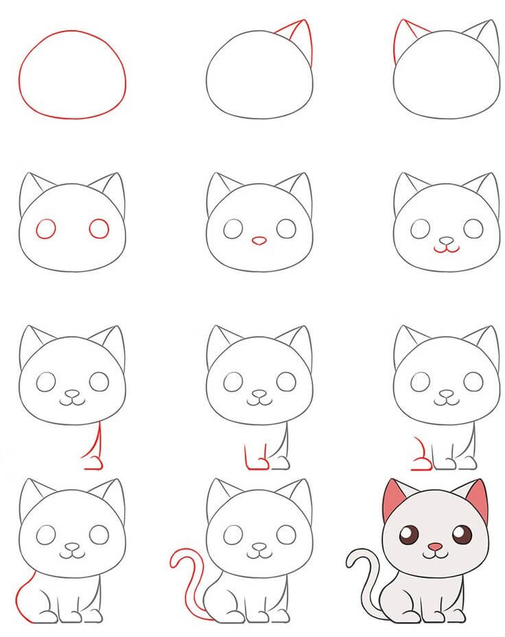 Kissa ideoita (22) piirustus