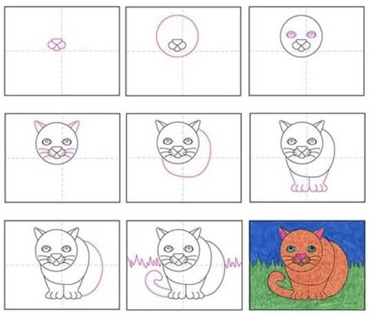 Kissa ideoita (26) piirustus