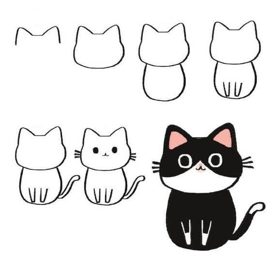 Kissa ideoita (32) piirustus
