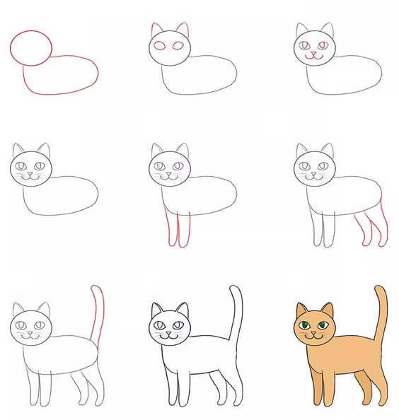 Kissa ideoita (34) piirustus
