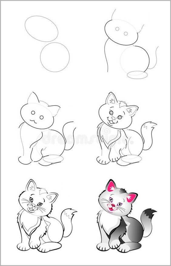 Kissa ideoita (35) piirustus