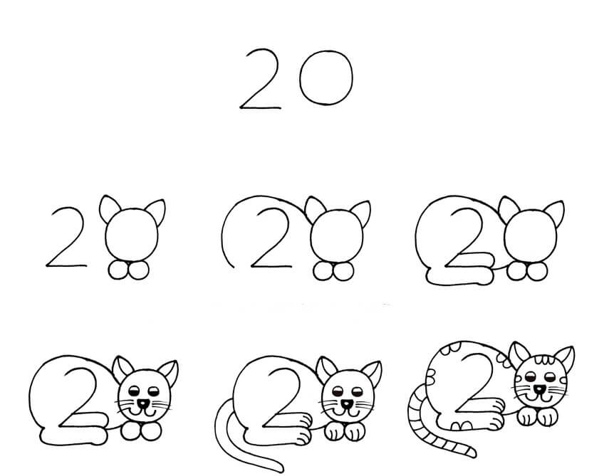 Kissa ideoita (44) piirustus
