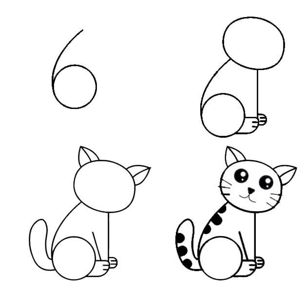 Kissa ideoita (47) piirustus