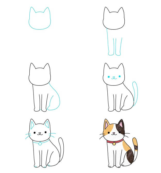 Kissa ideoita (54) piirustus
