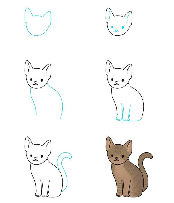 Kissa ideoita (55) piirustus