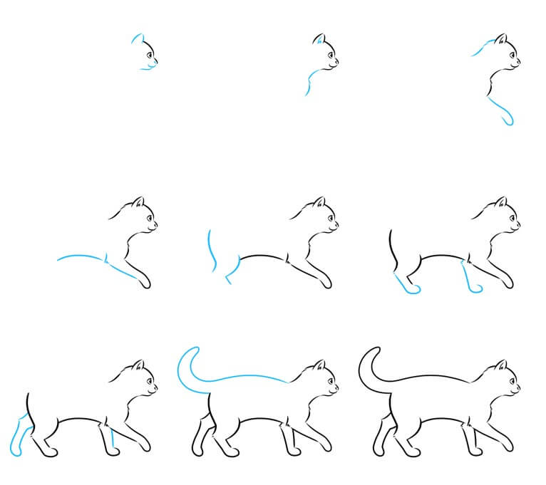 Kissa ideoita (56) piirustus