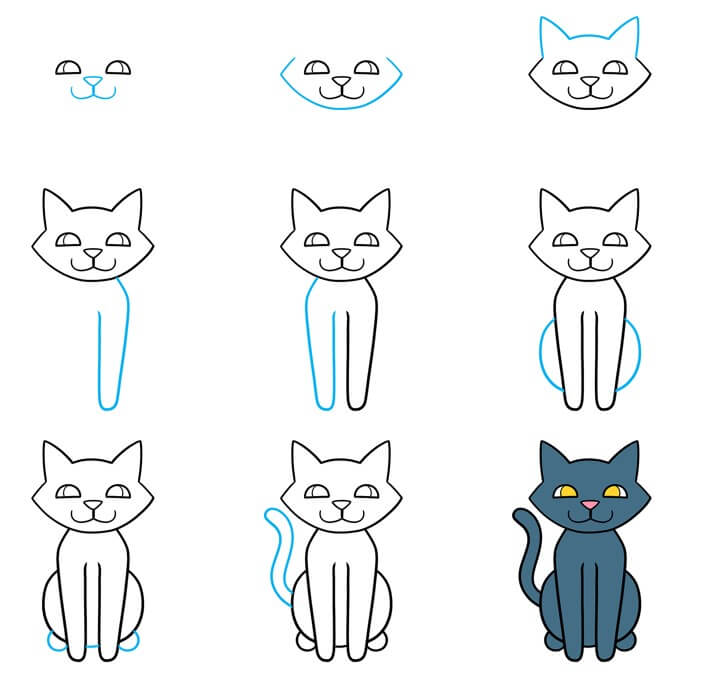 Kissa ideoita (58) piirustus