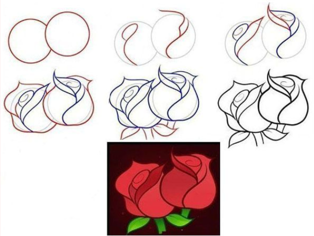 Ruusu-ideoita 8 piirustus