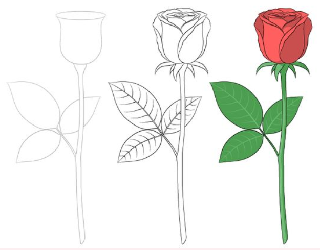 Ruusu-ideoita 9 piirustus
