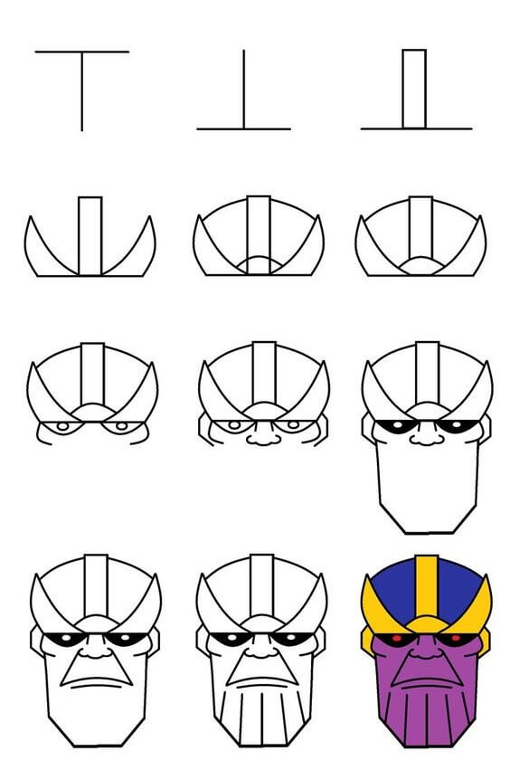 Thanoksen kasvot (1) piirustus