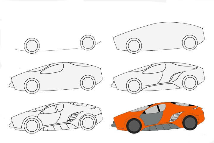 Tulevaisuuden auto (2) piirustus