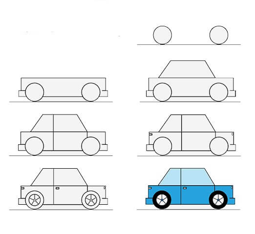 Yksinkertainen auton piirustus piirustus