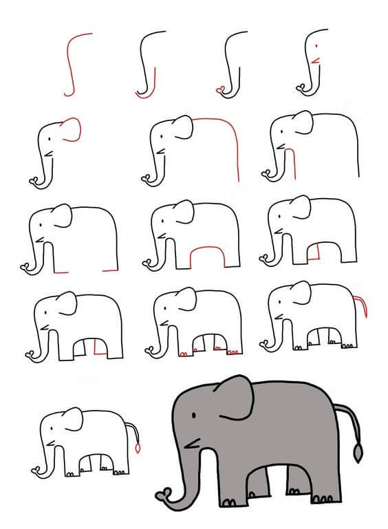 Elefantti idea (47) piirustus