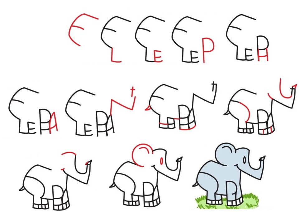 Elefantti idea (65) piirustus