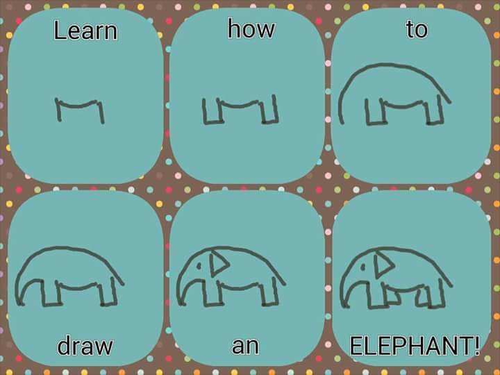 Elefantti lapsille piirustus