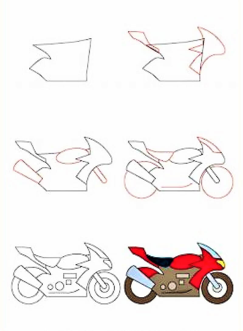 Helppo moottoripyörä piirustus