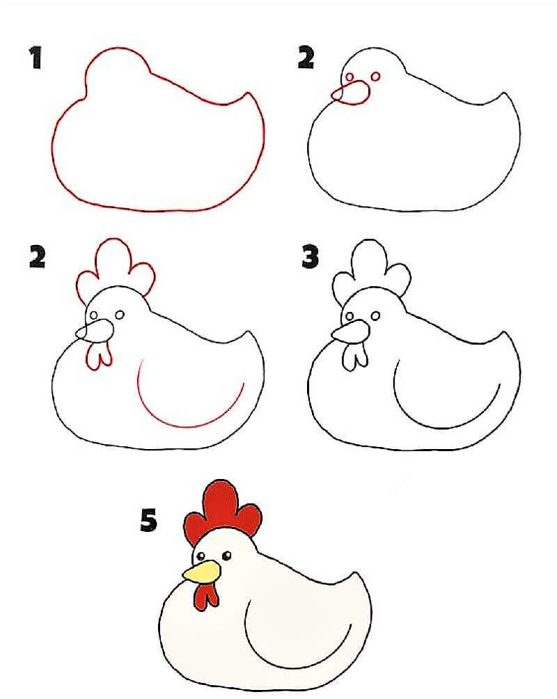 Lihava kana piirustus