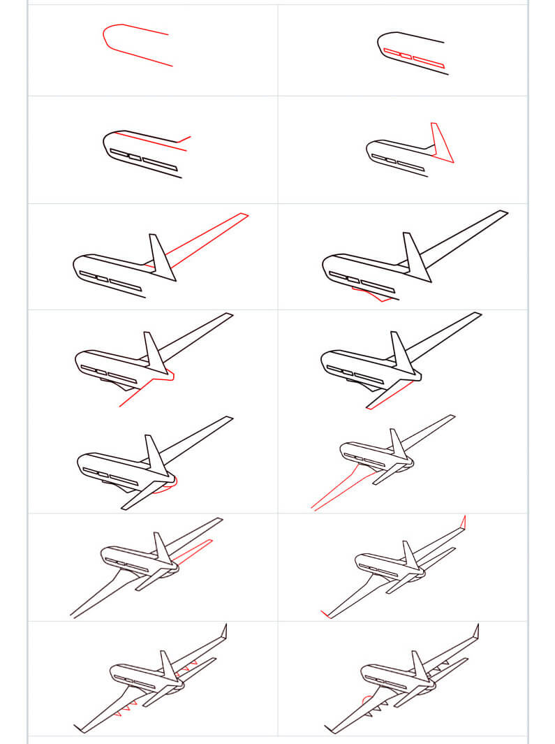 Moderni lentokone piirustus