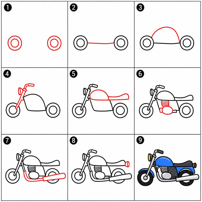 Moottoripyörä Roadster piirustus