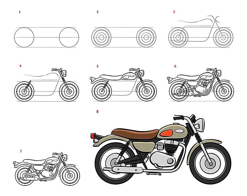 Moottoripyörä-idea 14 piirustus