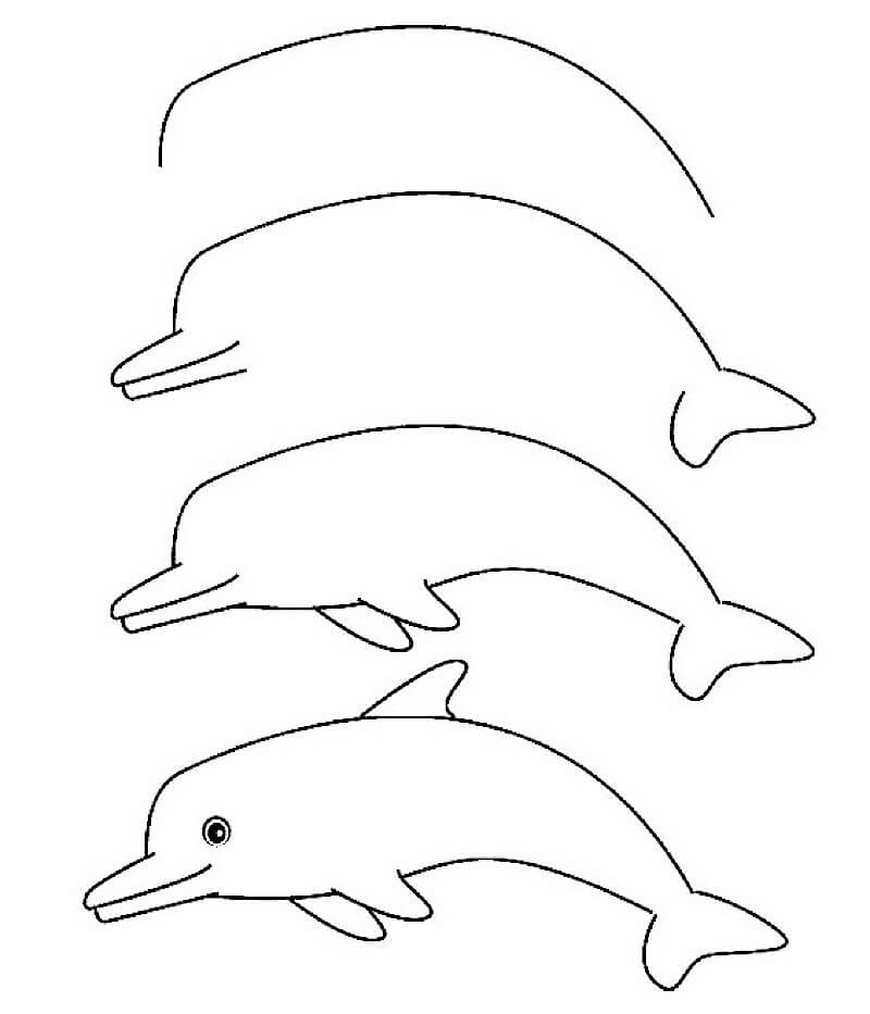 Nopea ja helppo delfiini piirustus