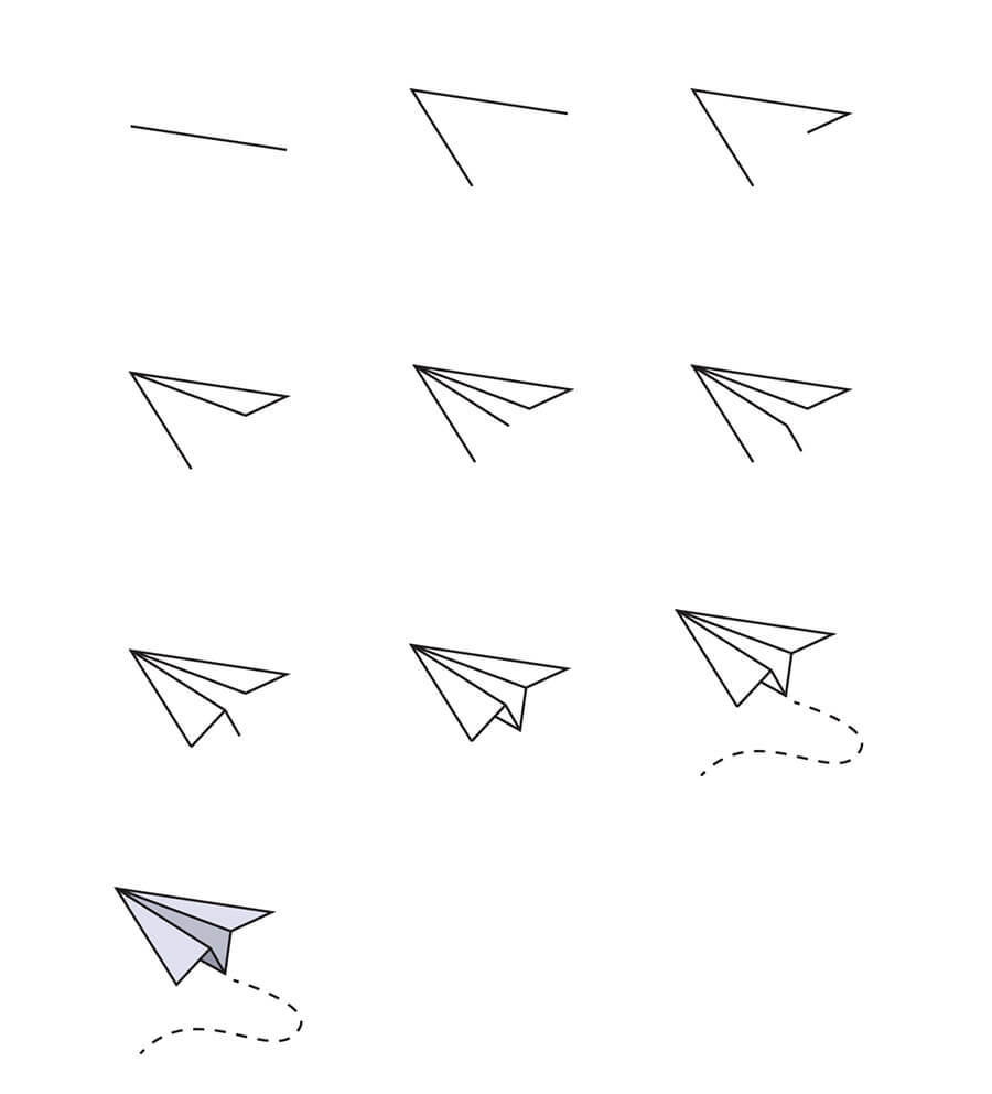 Paperinen lentokone piirustus