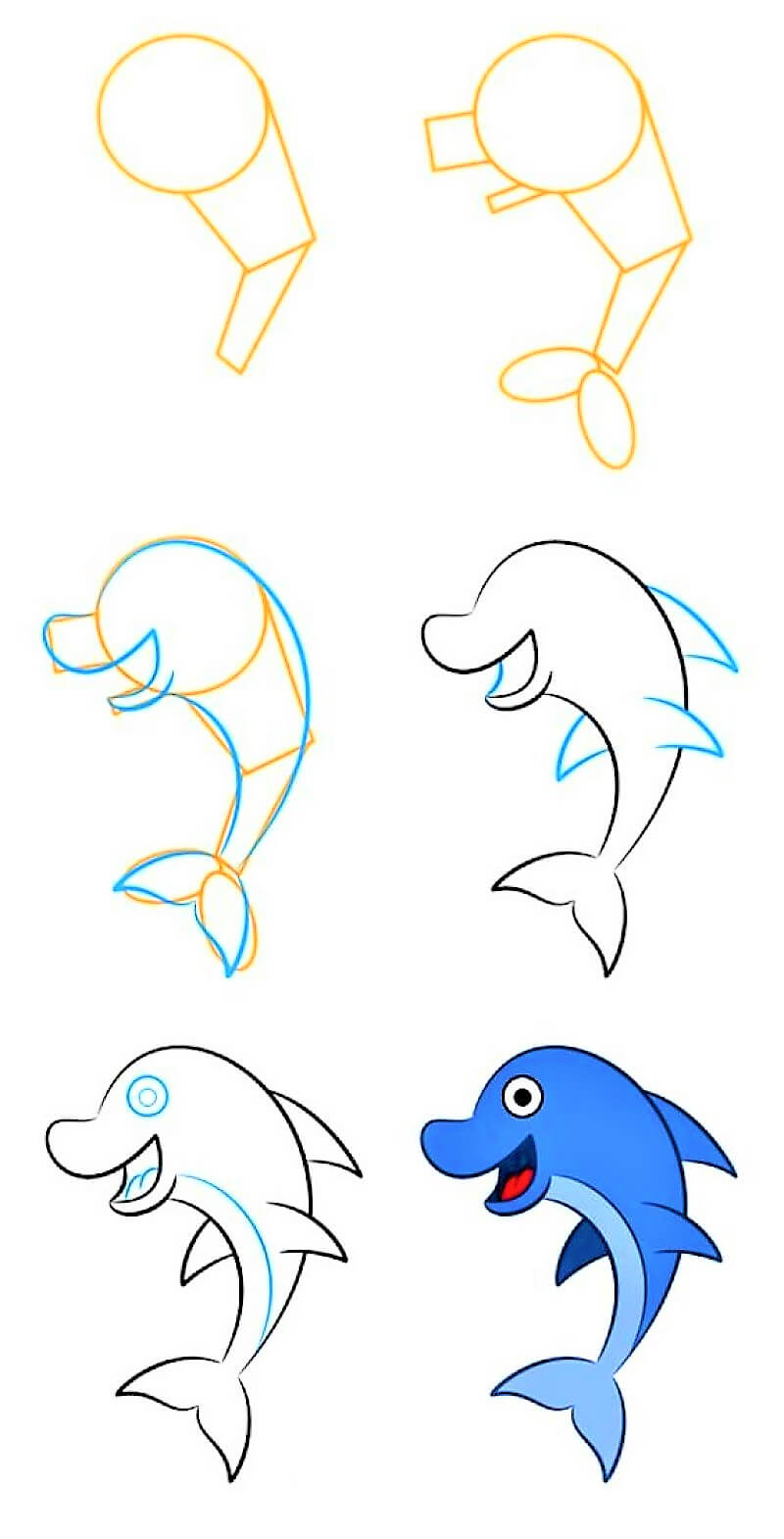 Siisti delfiini piirustus