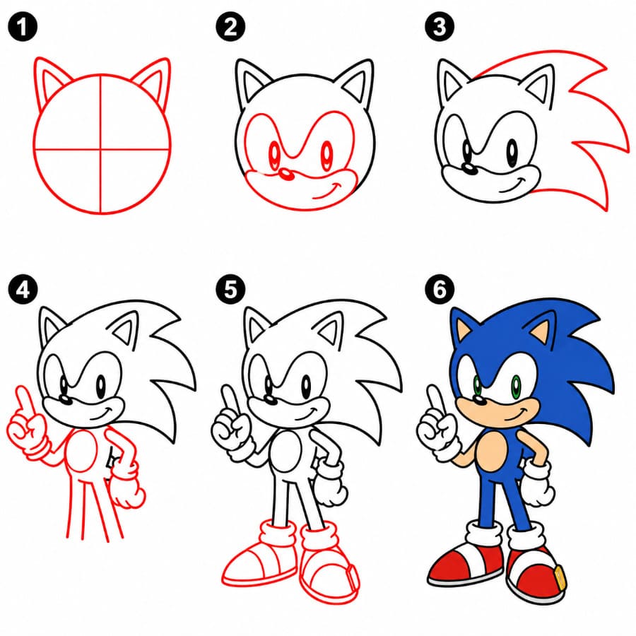 Sonic hauska piirustus