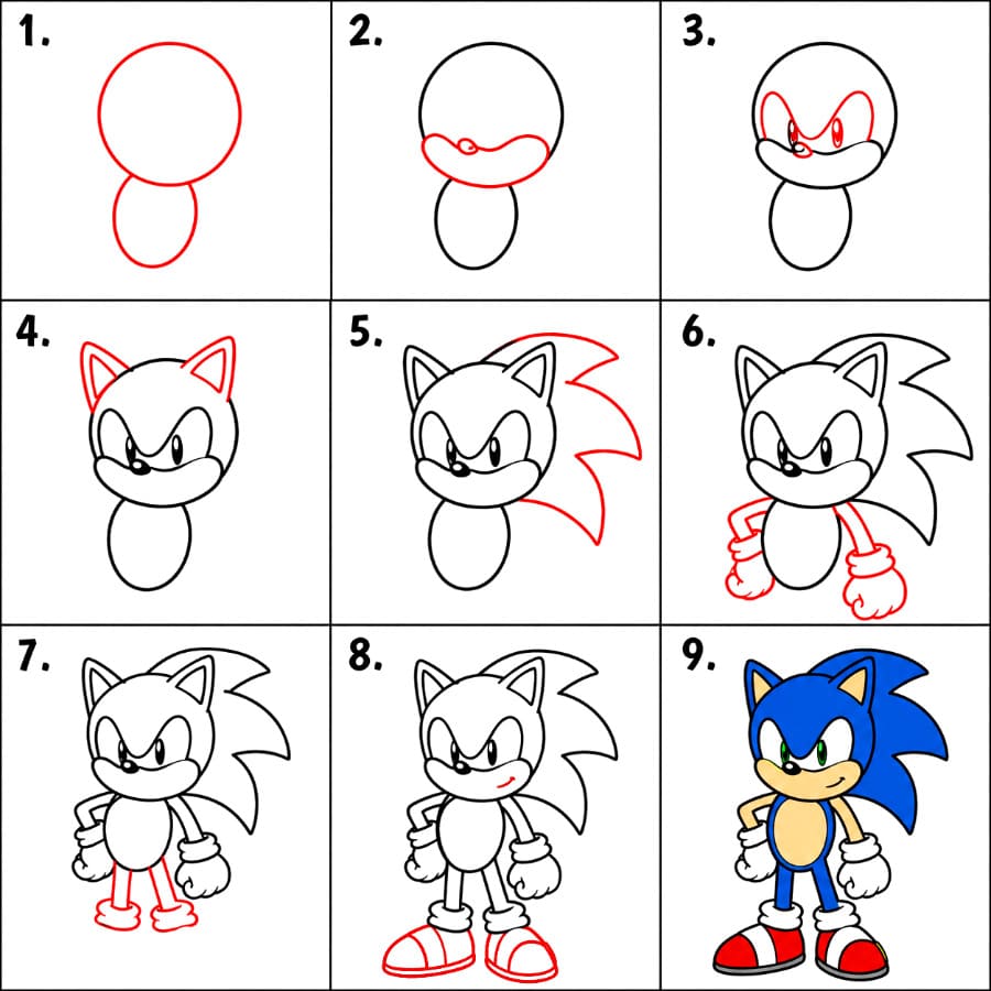 Sonic hymyilee piirustus