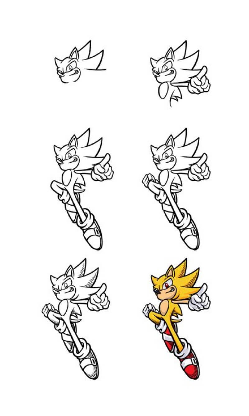 Sonic taistelee piirustus