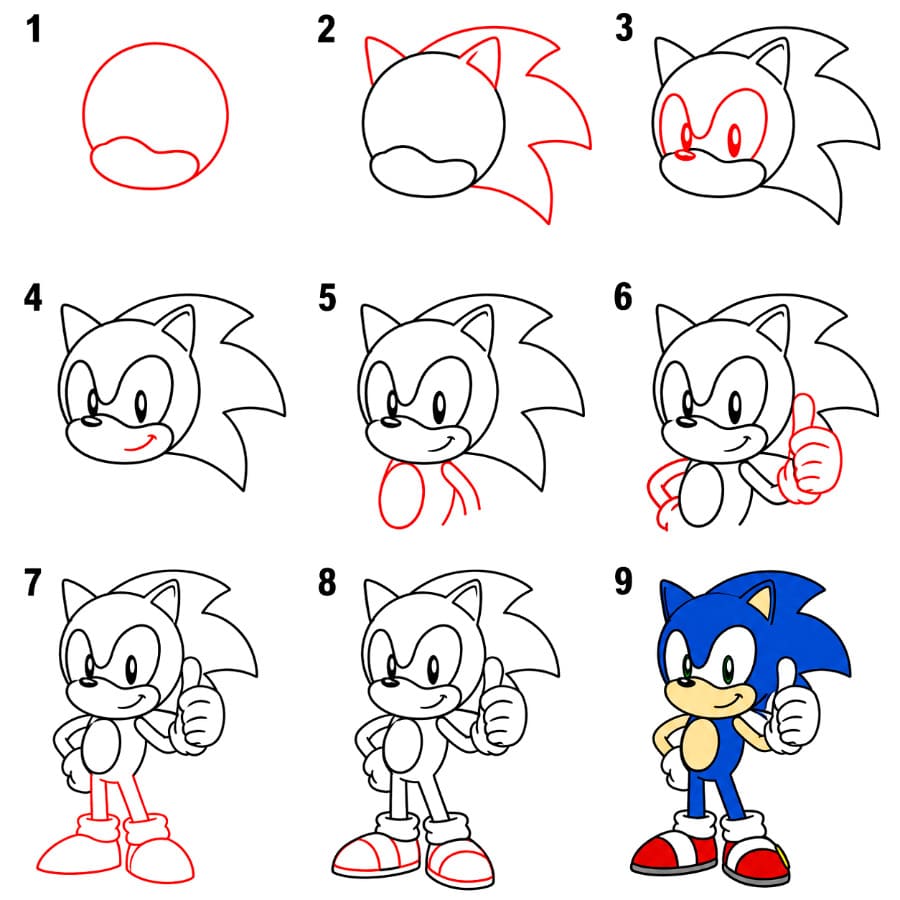Sonic tulostettava piirustus