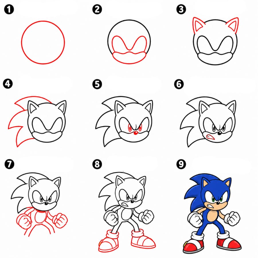 Sonic vihainen piirustus