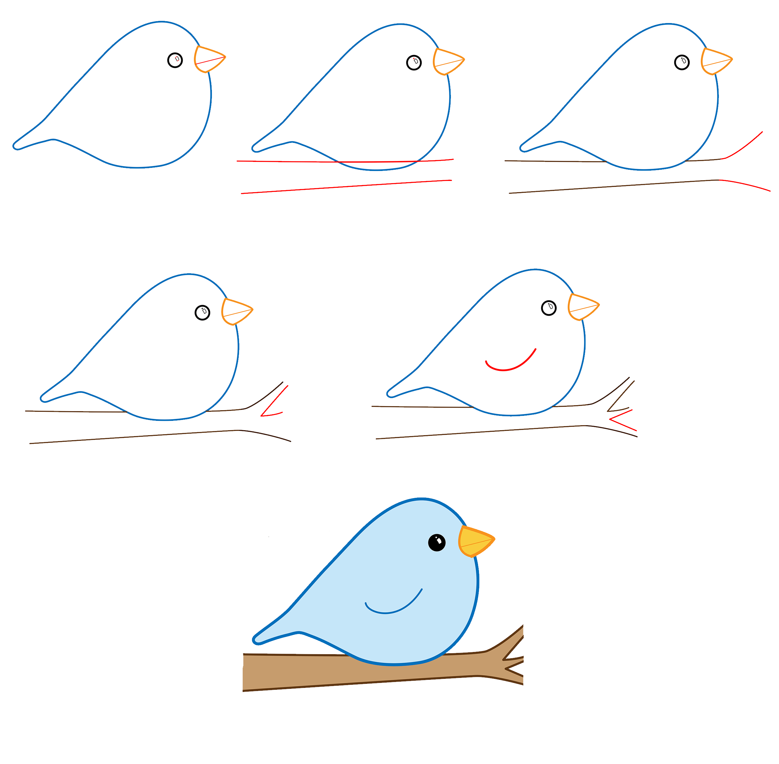 Suloinen lintu piirustus