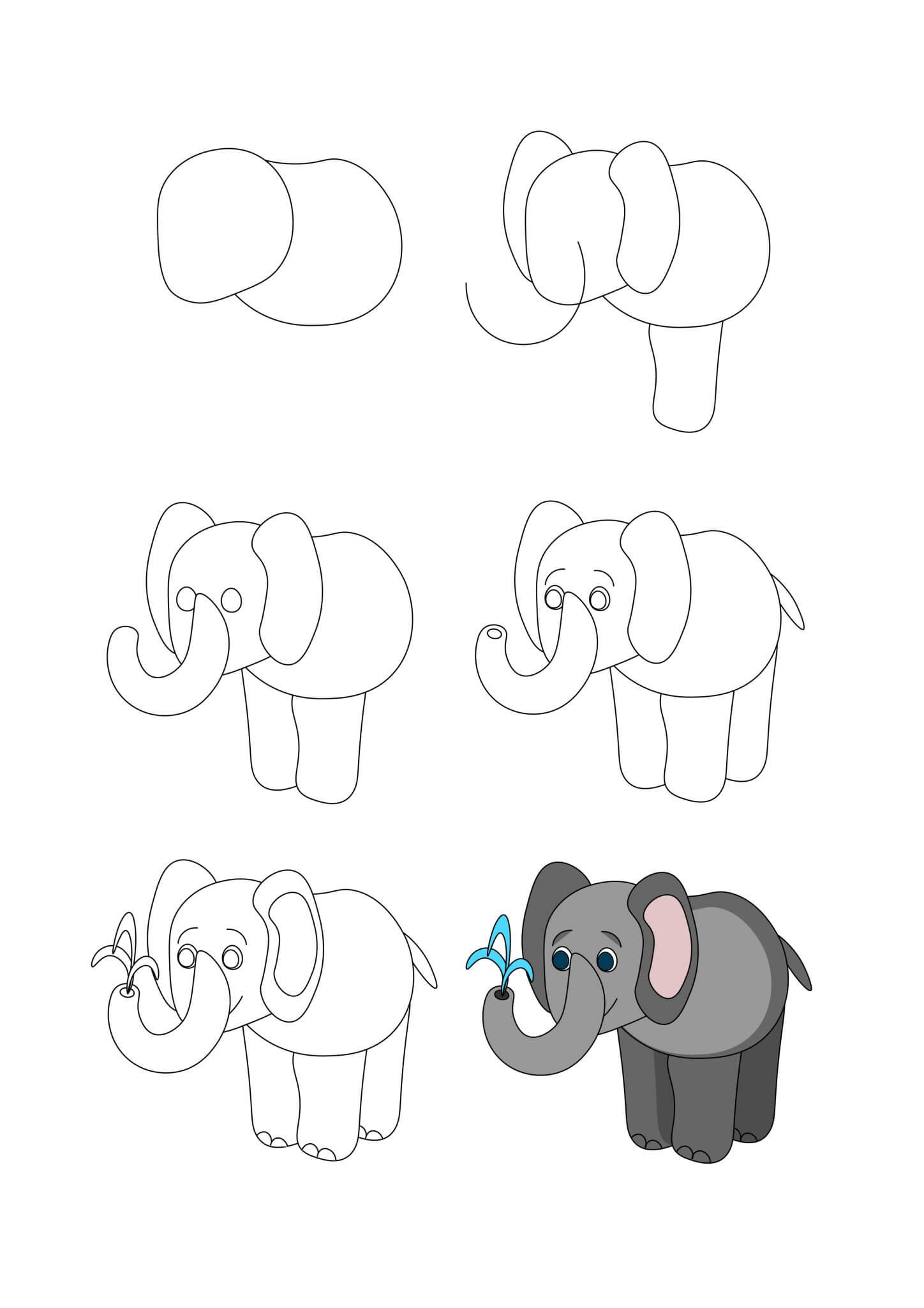 Suloinen norsunvauva piirustus