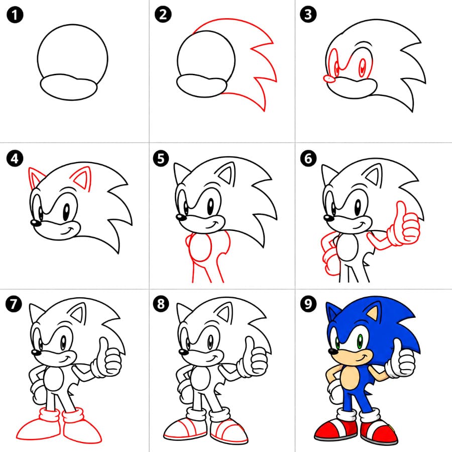 Tulosta Sonic piirustus