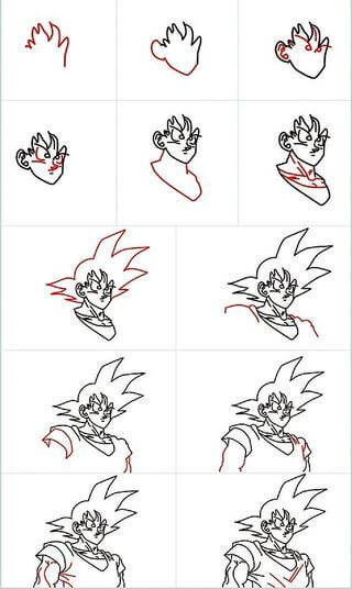 Yksinkertainen Goku piirustus