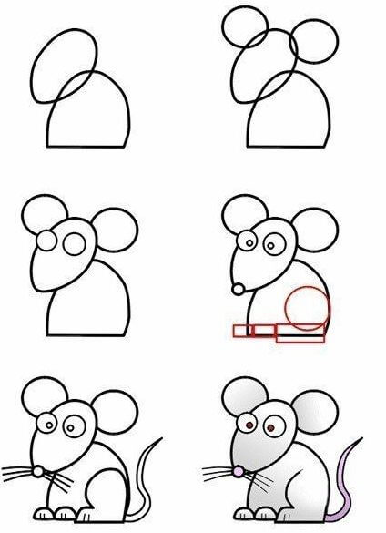 Yksinkertainen hiiri piirustus