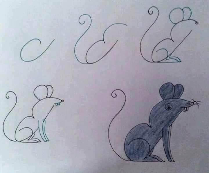 Yksinkertainen ja helppo hiiri piirustus