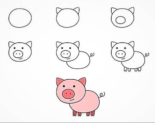 Yksinkertainen sika piirustus