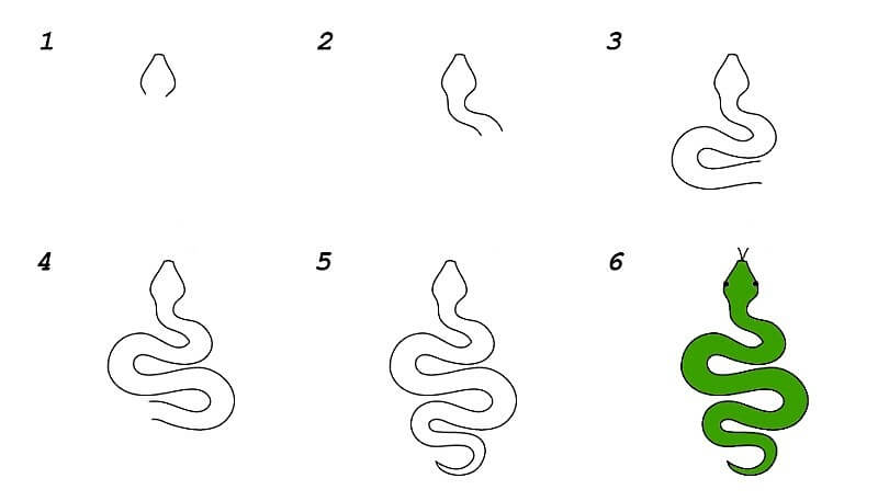 Helppo käärme piirustus