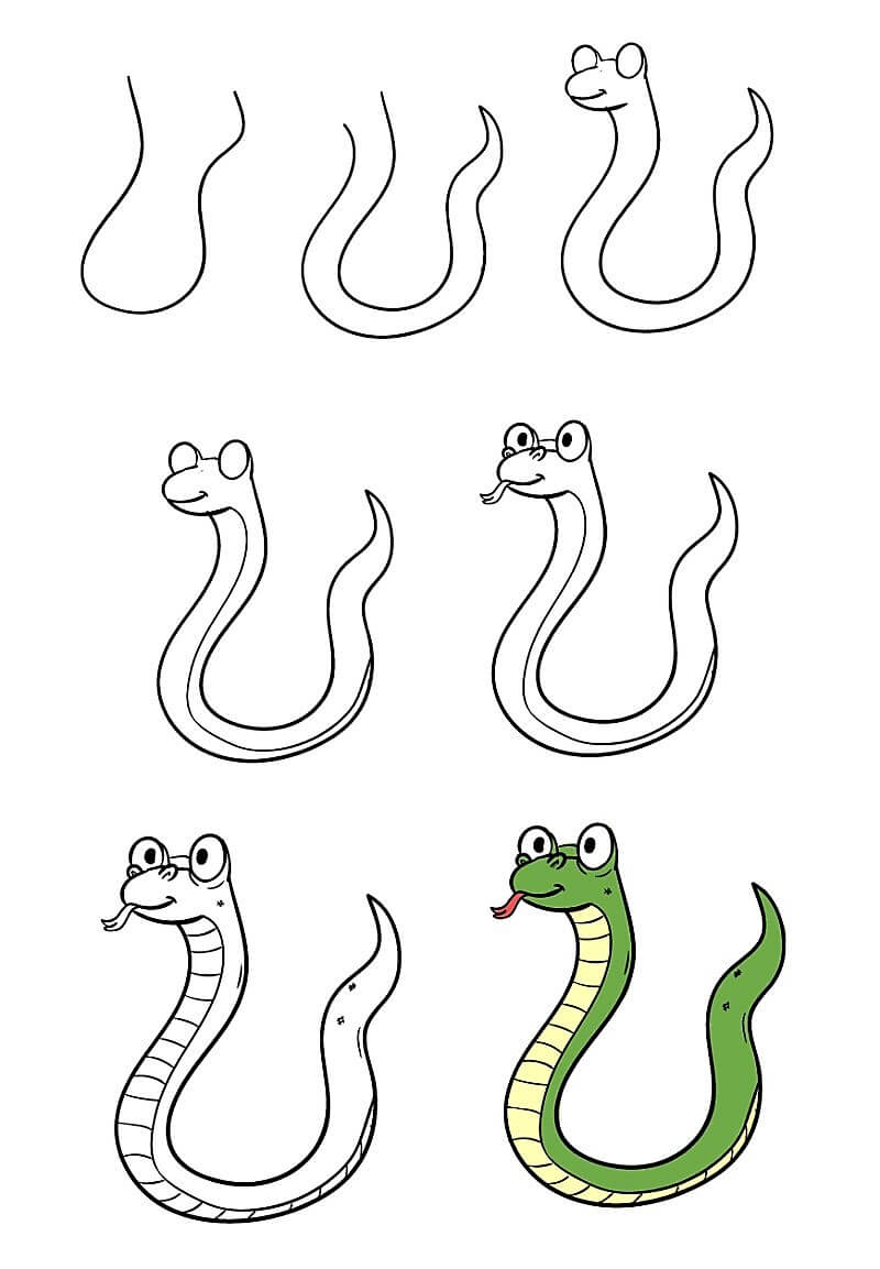 Kobra käärme piirustus