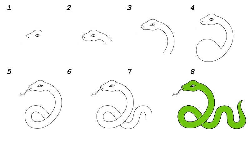 Käärme-idea 16 piirustus