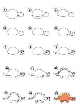 Dinosauruksen idea 10 piirustus
