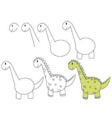 Dinosauruksen idea 2 piirustus