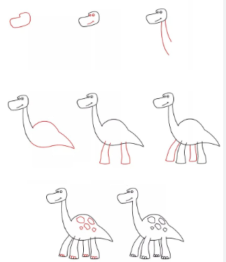 Dinosauruksen idea 3 piirustus