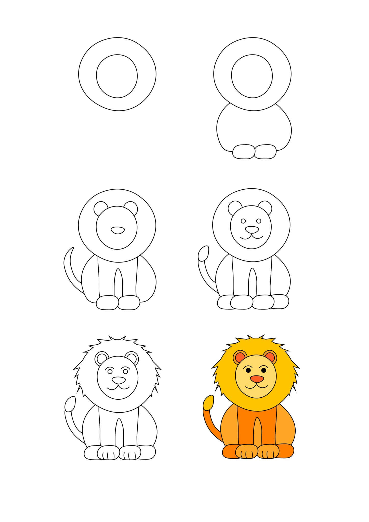 Helppo leijona piirustus